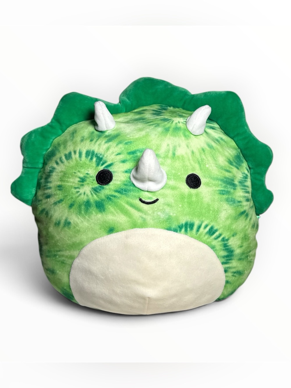 Squishmallows Rocio Green Tie-Dye Triceratops 12" Plush Kellytoy Dinosaur 2021